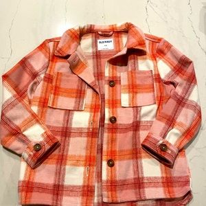 Shirt Shacket Jacket size 8. Currently in stores. NWOT. Pink red & white plaid